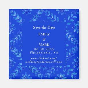 Íman Casamento de Azul mediterrânico Salva a Data II