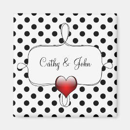 Íman Casamento de Bolinhas Negras e Brancas