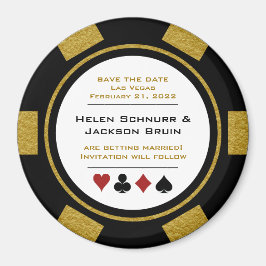 Íman Casamento De Chip Dourado De Vegas Salve A Data