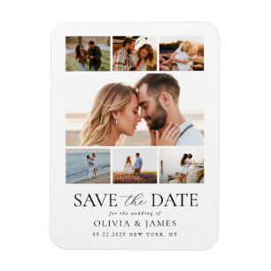 Íman Casamento de Colagem de Fotos Moderna Simples Salv