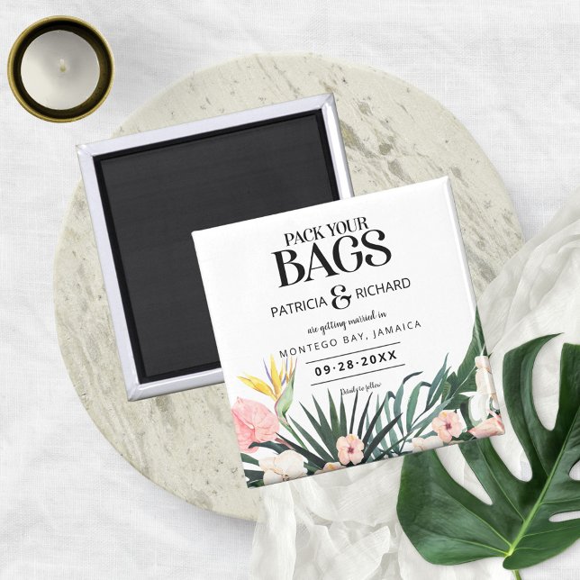 Íman Casamento De Destino Tropical Salvar A Data (Criador carregado)