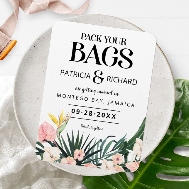 Íman Casamento De Destino Tropical Salvar A Data (Criador carregado)