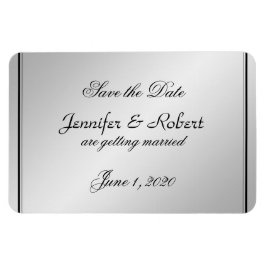 Íman Casamento de Elegância Silver Salve a Data