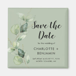Íman Casamento de Eucalipto Save the Date
