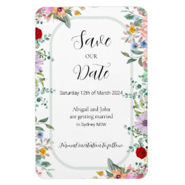 Íman Casamento de flor selvagem Salvar a data