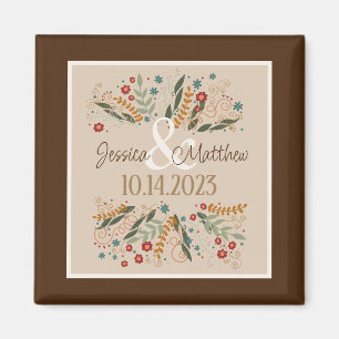 Íman Casamento de Flores Silvestres Modernidade Elegant