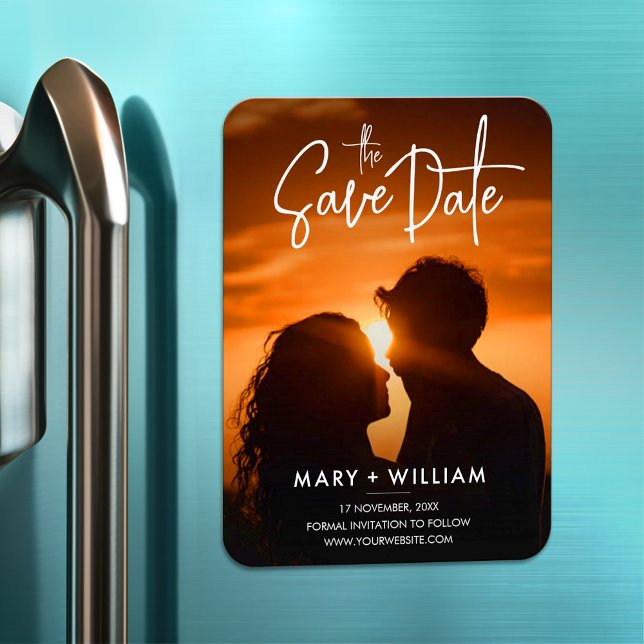 Íman Casamento de Foto Clássica Elegante Moderno Salve  (Criador carregado)