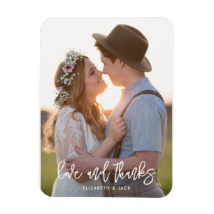 Íman Casamento de Foto de Letra Elegante Amor e Agradec