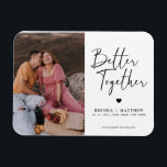 Íman Casamento de Foto Minimalista Moderno Salve A Data<br><div class="desc">Design moderno minimalista apresenta Melhores Juntos salve o anúncio de data em um roteiro de caligrafia.  Personalize facilmente com detalhes e a melhor foto de escolha.</div>
