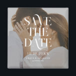 Íman Casamento de Foto Mínimo Moderno Salve a Data<br><div class="desc">Casamento moderno mínimo salve a magneta com tipografia chic elegante e sua foto personalizada.</div>