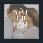 Íman Casamento de Foto Mínimo Moderno Salve a Data<br><div class="desc">Casamento moderno mínimo salve a magneta com tipografia chic elegante e sua foto personalizada.</div>