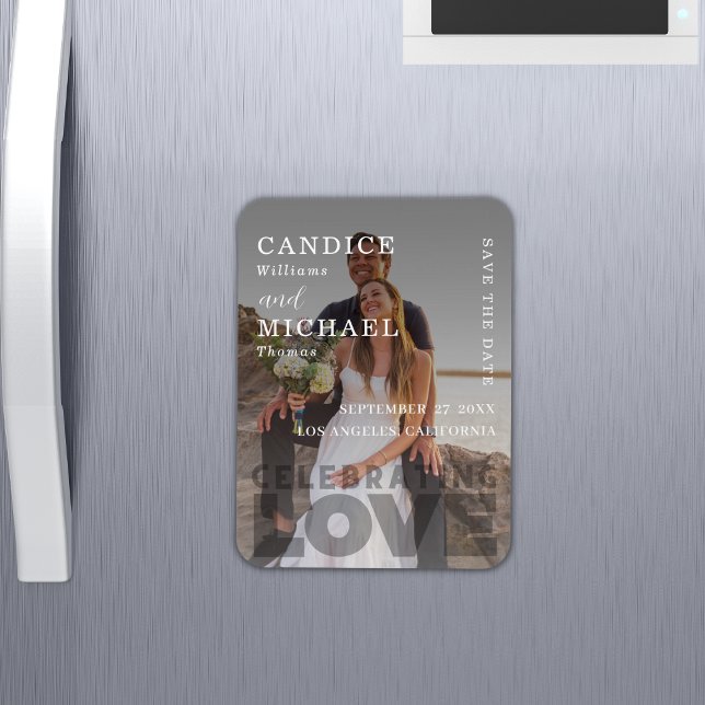 Íman Casamento De Fotos Brancas E Negras Modernas Elega (Criador carregado)