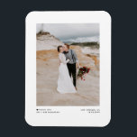 Íman Casamento de Fotos Minimalista Moderno Negro Obrig<br><div class="desc">Celebre seu amor e mostre gratidão com nosso obrigado de casamento de fotos personalizável, seu imã! Essa única manutenção é perfeita para lembrar seus entes queridos de seu dia especial enquanto expressava seus obrigados sentidos de uma forma memorável. Apresenta tipografia negra minimalista com sotaque cardíaco. Personalize-o adicionando seus detalhes de...</div>