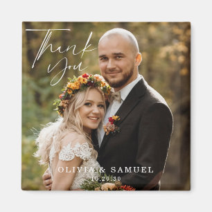 Íman Casamento de Fotos Moderno Minimalista Obrigado Ma