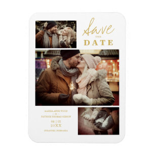 Íman Casamento de Fotos Personalizadas com Efeito do Ou