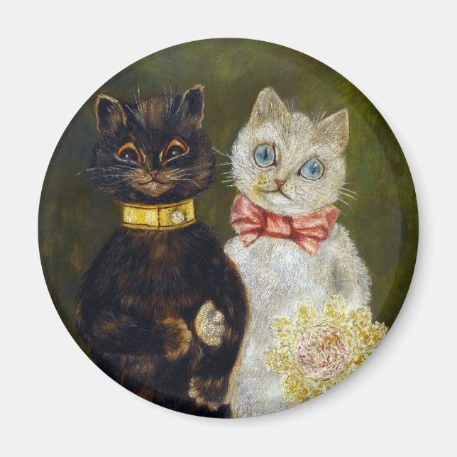 Íman Casamento de Gato, Casamento, Noiva, Louis Wain (Frente)