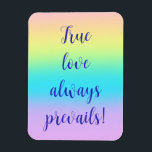 Íman Casamento de Gradiente Grande Pastel Rainbow<br><div class="desc">O verdadeiro amor sempre prevalece! Este design de gradiente de arco-íris pastel vai fazer seu casamento especial! Certifique-se de verificar toda a coleção de Casamentos Gradientes do Pastel Rainbow para tornar seu casamento coeso e extra bonito! Convites e papelaria, decoração, placas, tableware, favores, presentes para sua festa de casamento, e...</div>