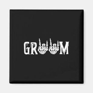 Íman Casamento de Halloween Noiva Groom Skeleton até a
