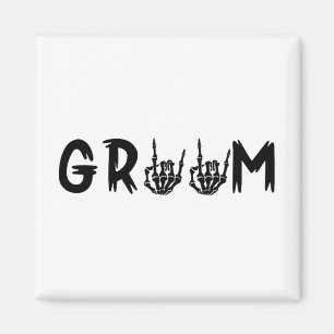 Íman Casamento de Halloween Noiva Groom Skeleton até a