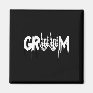 Íman Casamento de Halloween Noiva Groom Skeleton até a