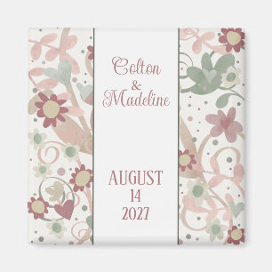 Íman Casamento de Inspirividade Personalizada Rosa-Flor