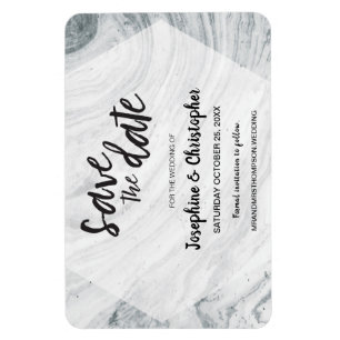 Íman Casamento de Marble Moderno Salve a data