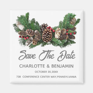 Íman Casamento de Natal de Inverno Salve a Data