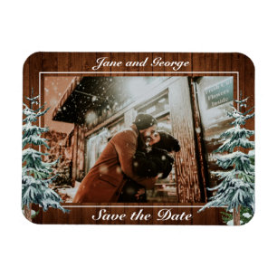 Íman Casamento de Pine de Madeira e Floresta Neve