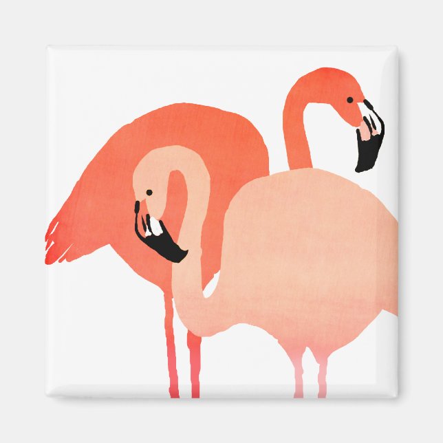 Íman Casamento de Praia Rosa Flamingos (Frente)