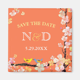 Íman Casamento de primavera Pássaros no Quintal Salve a