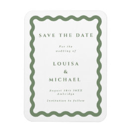 Íman Casamento de Quadro Wavy Verde e Branco Salve a Da