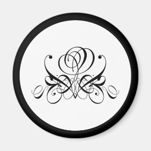 Íman Casamento de Rosa preto para caligrafia