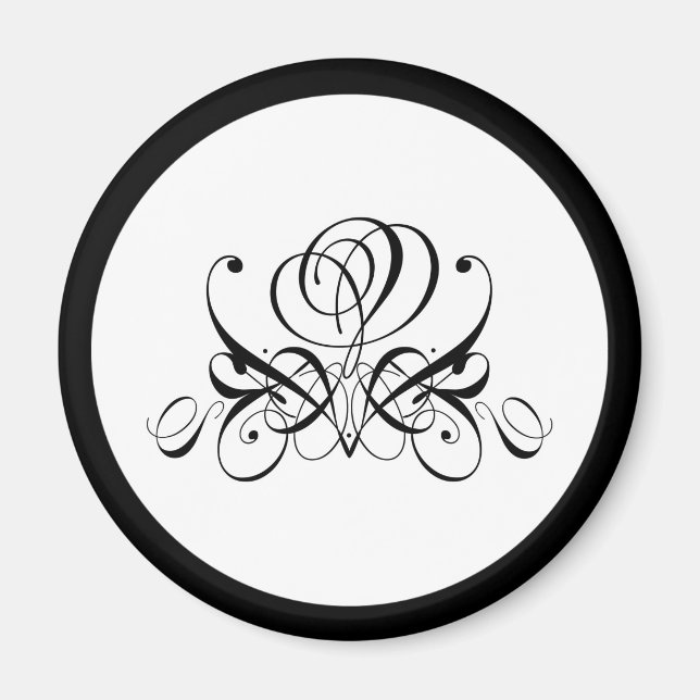 Íman Casamento de Rosa preto para caligrafia (Frente)