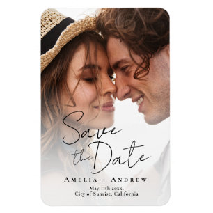 Íman Casamento de Script de Foto do Noivado Elegante