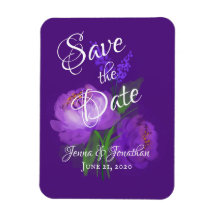 Casamento de Script Floral Roxo Elegante Salve a D