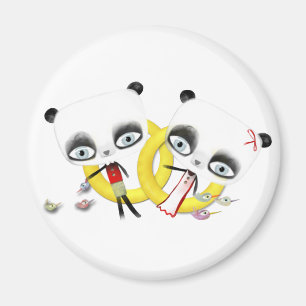 Íman Casamento de Urso Panda Aneis de pássaros Magnet