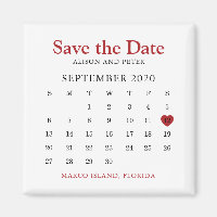 Casamento do Calendário do Coração Vermelho Salvar