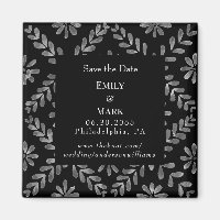 Casamento do Elegante Preto e Branco Salvar a Data