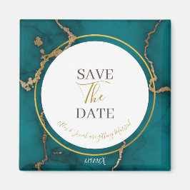 Íman Casamento do Geode Teal Green Kintsugi Salve a Dat