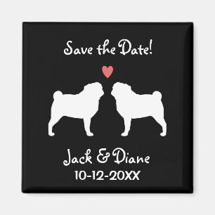 Íman Casamento do Pug - Salve a Data