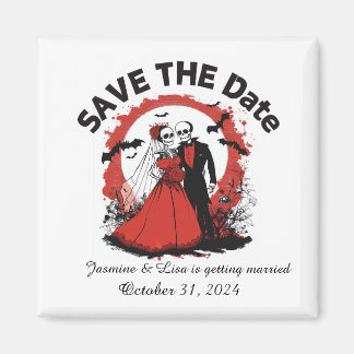 Íman Casamento do Red Halloween Salve o ímã de data