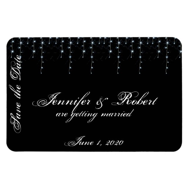 Íman Casamento do Vineyard à meia-noite Salve a Data (Horizontal)