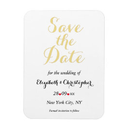 Íman Casamento Dourado Branco Elegante Simples Salve A 