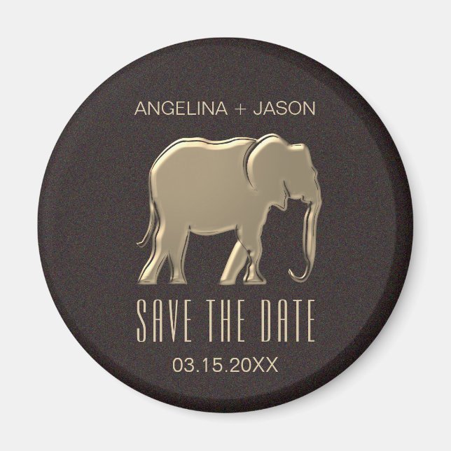 Íman Casamento Dourado Falso Salvar O Convite De Data (Frente)