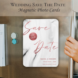 Íman Casamento Dourado Marble Faux Salva A Data