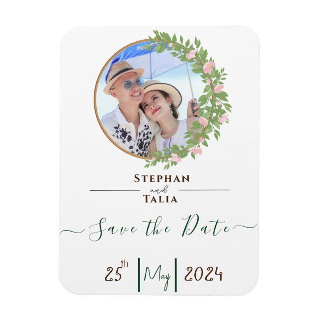 Íman Casamento Elegância Floral Encantada (Vertical)