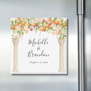 Íman Casamento Elegante com Aquarela Personalizada Lara