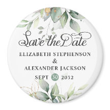 Casamento elegante de eucalipto verde salva a data