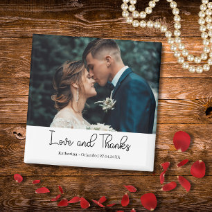 Íman Casamento Elegante Foto de Amor e Gratidão