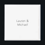 Íman Casamento Elegante Mínimo Branco Preto Preto<br><div class="desc">Esse modelo pode ser personalizado para atender a todas as profissões profissionais.</div>
